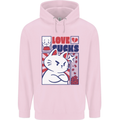 Cat Love Sucks Anti Valentines Singles Day Mens 80% Cotton Hoodie Light Pink