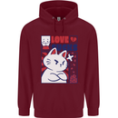 Cat Love Sucks Anti Valentines Singles Day Mens 80% Cotton Hoodie Maroon