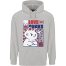 Cat Love Sucks Anti Valentines Singles Day Mens 80% Cotton Hoodie Sports Grey