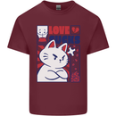 Cat Love Sucks Anti Valentines Singles Day Mens Cotton T-Shirt Tee Top Maroon