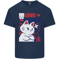 Cat Love Sucks Anti Valentines Singles Day Mens Cotton T-Shirt Tee Top Navy Blue