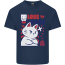 Cat Love Sucks Anti Valentines Singles Day Mens Cotton T-Shirt Tee Top Navy Blue