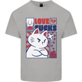 Cat Love Sucks Anti Valentines Singles Day Mens Cotton T-Shirt Tee Top Sports Grey