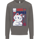 Cat Love Sucks Anti Valentines Singles Day Mens Sweatshirt Jumper Charcoal