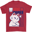 Cat Love Sucks Anti Valentines Singles Day Mens T-Shirt 100% Cotton Red