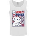 Cat Love Sucks Anti Valentines Singles Day Mens Vest Tank Top White