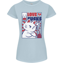 Cat Love Sucks Anti Valentines Singles Day Womens Petite Cut T-Shirt Light Blue