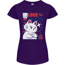 Cat Love Sucks Anti Valentines Singles Day Womens Petite Cut T-Shirt Purple