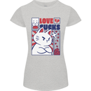 Cat Love Sucks Anti Valentines Singles Day Womens Petite Cut T-Shirt Sports Grey