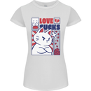 Cat Love Sucks Anti Valentines Singles Day Womens Petite Cut T-Shirt White