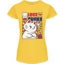 Cat Love Sucks Anti Valentines Singles Day Womens Petite Cut T-Shirt Yellow