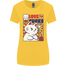 Cat Love Sucks Anti Valentines Singles Day Womens Wider Cut T-Shirt Yellow