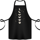 Cat Moon Cycles Phases Full Supermoon Cotton Apron 100% Organic Black