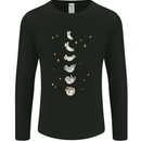 Cat Moon Cycles Phases Full Supermoon Mens Long Sleeve T-Shirt Black