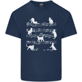 Cat Music Musical Notes Piano Guitar Kids T-Shirt Childrens Navy Blue