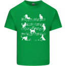 Cat Music Musical Notes Piano Guitar Mens Cotton T-Shirt Tee Top Irish Green