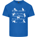 Cat Music Musical Notes Piano Guitar Mens Cotton T-Shirt Tee Top Royal Blue