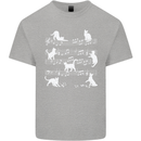 Cat Music Musical Notes Piano Guitar Mens Cotton T-Shirt Tee Top Sports Grey