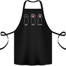 Cat Rock Paper Scissors Funny Cotton Apron 100% Organic Black