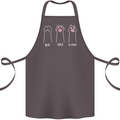Cat Rock Paper Scissors Funny Cotton Apron 100% Organic Dark Grey