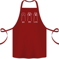 Cat Rock Paper Scissors Funny Cotton Apron 100% Organic Maroon