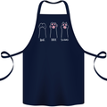 Cat Rock Paper Scissors Funny Cotton Apron 100% Organic Navy Blue