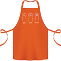 Cat Rock Paper Scissors Funny Cotton Apron 100% Organic Orange