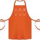 Cat Rock Paper Scissors Funny Cotton Apron 100% Organic Orange