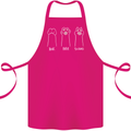 Cat Rock Paper Scissors Funny Cotton Apron 100% Organic Pink