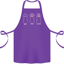 Cat Rock Paper Scissors Funny Cotton Apron 100% Organic Purple