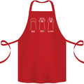 Cat Rock Paper Scissors Funny Cotton Apron 100% Organic Red