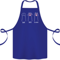 Cat Rock Paper Scissors Funny Cotton Apron 100% Organic Royal Blue