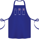 Cat Rock Paper Scissors Funny Cotton Apron 100% Organic Royal Blue