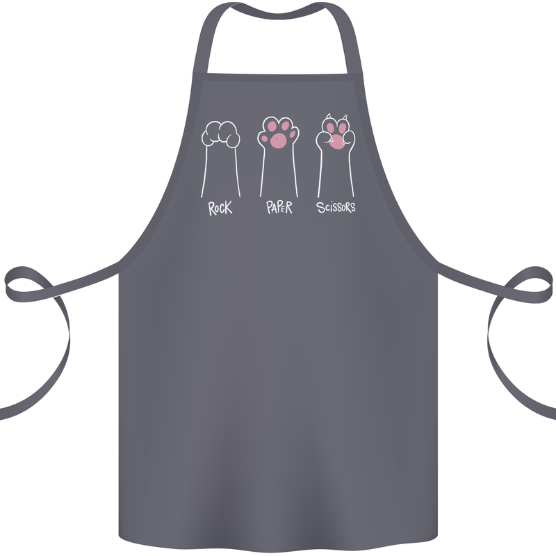 Cat Rock Paper Scissors Funny Cotton Apron 100% Organic Steel