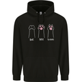 Cat Rock Paper Scissors Funny Mens 80% Cotton Hoodie Black