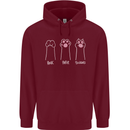 Cat Rock Paper Scissors Funny Mens 80% Cotton Hoodie Maroon