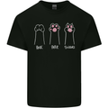 Cat Rock Paper Scissors Funny Mens Cotton T-Shirt Tee Top Black