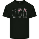 Cat Rock Paper Scissors Funny Mens Cotton T-Shirt Tee Top Black