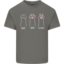 Cat Rock Paper Scissors Funny Mens Cotton T-Shirt Tee Top Charcoal