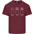 Cat Rock Paper Scissors Funny Mens Cotton T-Shirt Tee Top Maroon