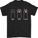 Cat Rock Paper Scissors Funny Mens T-Shirt 100% Cotton Black