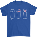 Cat Rock Paper Scissors Funny Mens T-Shirt 100% Cotton Royal Blue