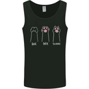 Cat Rock Paper Scissors Funny Mens Vest Tank Top Black