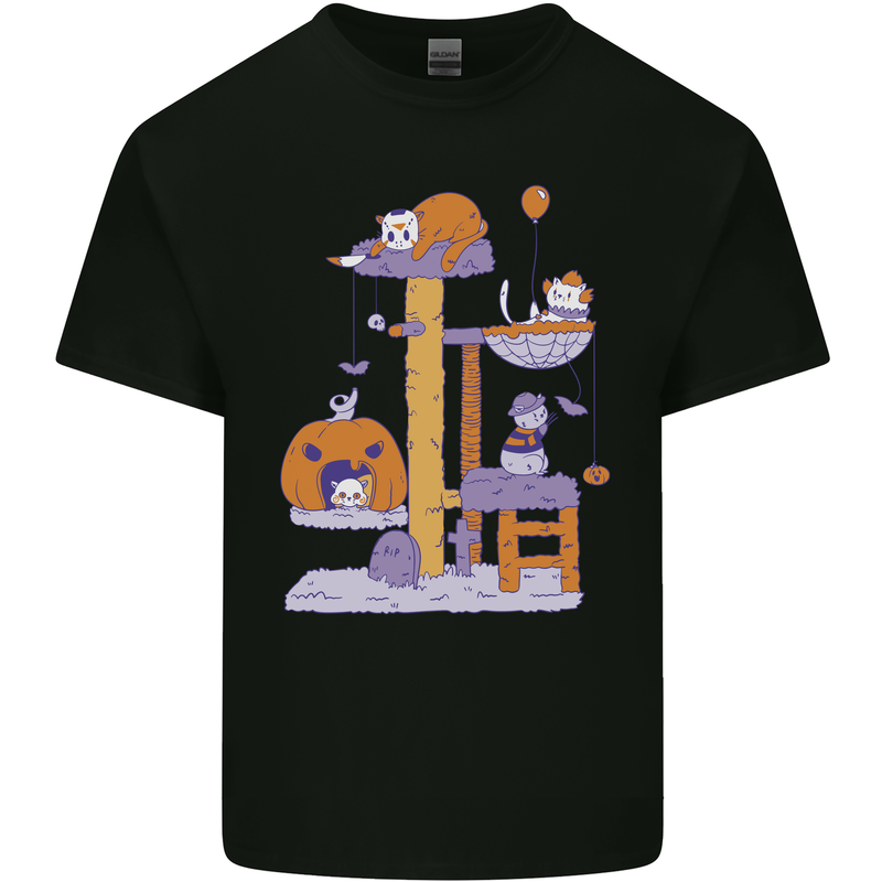Cat Villians Funny Halloween Horror Kids T-Shirt Childrens Black