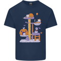 Cat Villians Funny Halloween Horror Kids T-Shirt Childrens Navy Blue