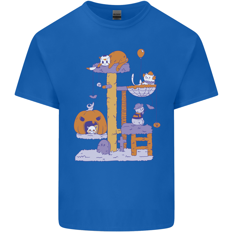Cat Villians Funny Halloween Horror Kids T-Shirt Childrens Royal Blue