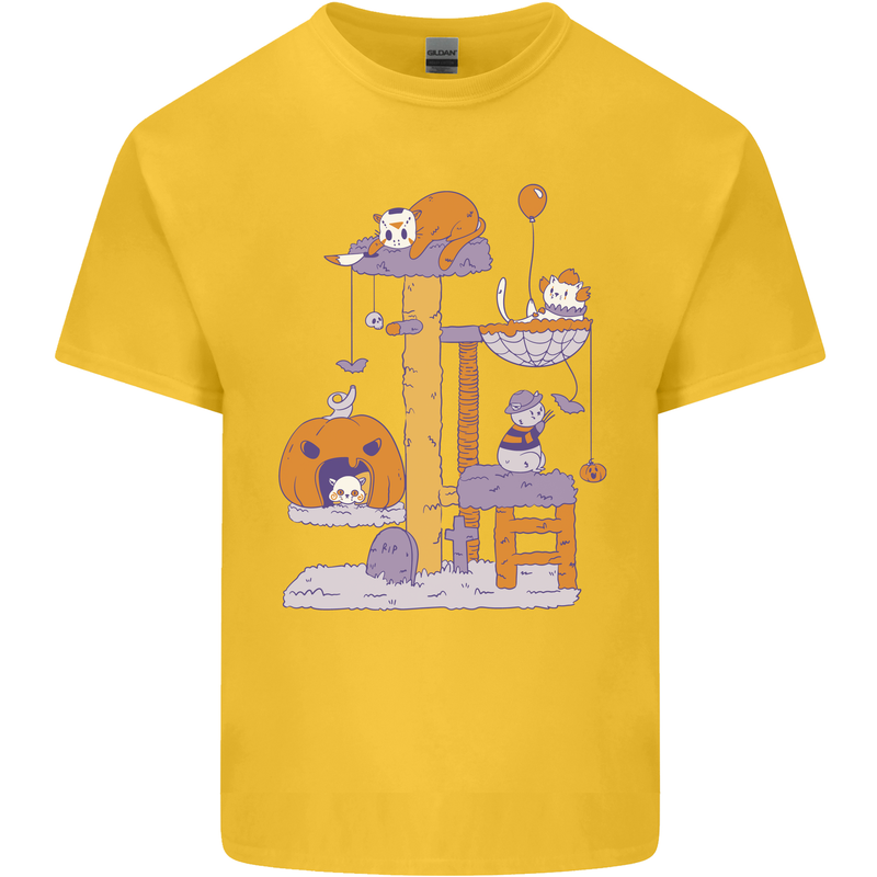 Cat Villians Funny Halloween Horror Kids T-Shirt Childrens Yellow