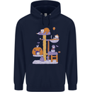 Cat Villians Funny Halloween Horror Mens 80% Cotton Hoodie Navy Blue