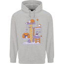 Cat Villians Funny Halloween Horror Mens 80% Cotton Hoodie Sports Grey