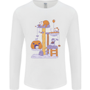 Cat Villians Funny Halloween Horror Mens Long Sleeve T-Shirt White